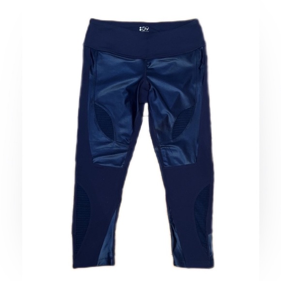 Splits59 Shine‎ & Mesh Inset Cropped Leggings - Picture 1 of 3